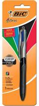 Caneta Bic 4 Cores Retratil Emborrachada Grip Pro 1.0 4 Em 1 Cor Do Exterior Preto/cinza