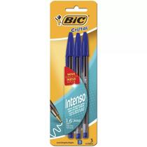 Caneta Bic Azul Esferográfica Clássica Cartela C/3 Canetas