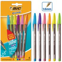 Caneta Bic Cristal Fashion Intensa 6 Cores 1.6mm Colorida