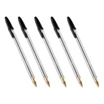 Caneta bic cristal kit 5 unidades 1.0 preto