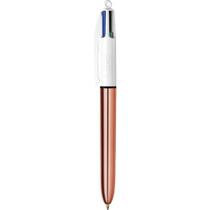 Caneta BIC Escrita Média Retrátil 4 Cores Corpo Rose Gold