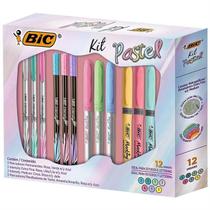 Caneta Bic Kit Escolar Pastel com 12 Itens Bic