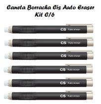 Caneta Borracha Auto Eraser Cis - kit c/6 Unid Pretas