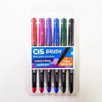 Caneta BRUSH Aquarelavel Cores Basicas CIS 6 Cores 71.0000