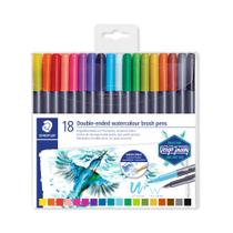 Caneta Brush Aquarelável Staedtler Dual Marsgraphic 18 Cores