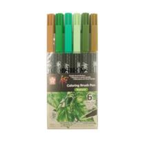 Caneta Brush Artistica Sakura Koi Coloring Nature 6 Cores