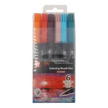 Caneta Brush Artistica Sakura Koi Coloring Sunset 6 Cores