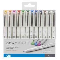 Caneta Brush Cis Graf Fine com 12 Cores