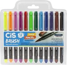 Caneta Brush Pen Dual Aquarelável Cis 12 Cores 103565