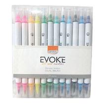 Caneta Brush Pen Ponta Dupla 24 Cores BRW