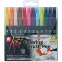 Caneta Brush Pen Sakura 12 Cores