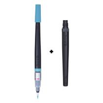 Caneta Brush Pentel Aquarela + Refil Azul Claro