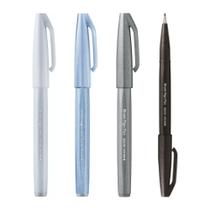 Caneta Brush Pentel Sign Pen Conjunto Tons de Cinza Caneta Brush Pentel Sign Pen Conjunto Tons de Cinza