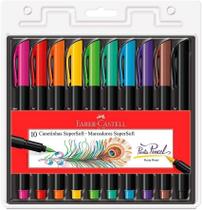 CANETA BRUSH PINCEL PEN FABER CASTELL C/ 10 CORES Colorido