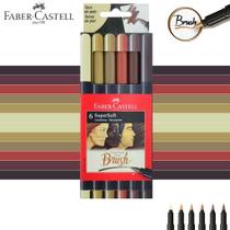 Caneta Brush Super Soft Tons de Pele 6 Cores Faber Castell