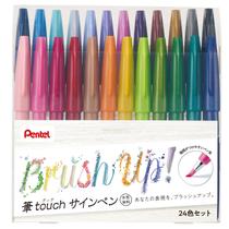 Caneta Brush Touch Sign Pentel SES15C-24ST, conjunto de 24 cores Caneta Brush Touch Sign Pentel SES15C-24ST, conjunto de 24 cores