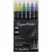 Caneta Caligrafia Speedball Elegant Writer 12 Cores 2 Pontas