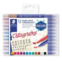 Caneta Caligrafia Staedtler Ponta Dupla Calligraphy 12 Cores