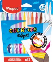 Caneta Canetinha Hidrográfica Apagável Oops 10 Cores Maped