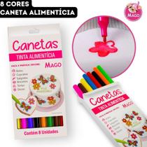 Caneta Canetinha Tinta Alimentícia Decoração Bolos Salgados Doces Biscoitos Mago - 8 Cores