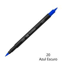 Caneta CIS Aquarelavel Dual Brush Azul Escuro 20