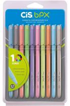 Caneta Cis Esferográfica 0,7 Mm Bpx Estojo Com 10 Cores Design Super Macia e Super Confortável Caneta Cis Esferográfica 0,7 Mm Bpx Estojo Com 10 Cores Design Super Macia e Super Confortável