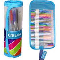 Caneta cis spiro 0.7mm estojo rollerset azul c/29