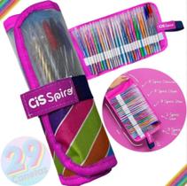 Caneta cis spiro 0.7mm estojo rollerset rosa c/29