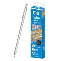 Caneta Cis Spiro Gem 0.7 mm Tinta Azul Esferográfica 12 Und