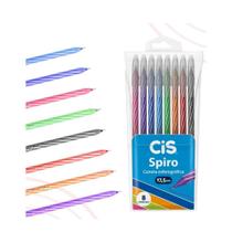 Caneta Cis Spiro - Ponta Fina- 08 Cores
