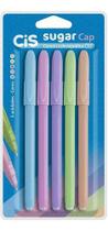 Caneta Cis Sugar Cap 1.0mm Corpo em Tons Pastel Estojo com 5