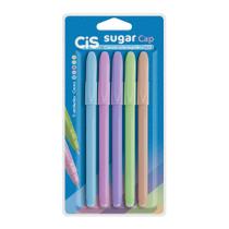 Caneta CIS Sugar Cap - KIT 5 Cores Pastéis
