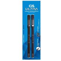 Caneta CIS ULTRA 0,7mm Azul + Preta Blister c/2 CIS 52.0672