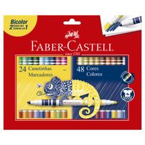 Caneta Coloridas Hidrográfica Bicolor 48 Cores Faber Castell