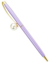 Caneta com Pérola P/ Faculdade Lilás com Detalhes em Dourado
