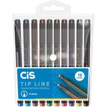 Caneta Com Ponta Porosa Cis Tip Line 0,4Mm 10 Cores