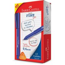 Caneta com ponta porosa fine pen 0,4mm ultra fina azul faber-castell