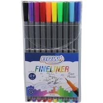 Caneta com ponta porosa fineliner 0.4mm 10 cores brw