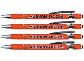 Caneta comemorativa Auburn Soft Touch revestida de metal, pacote com 4