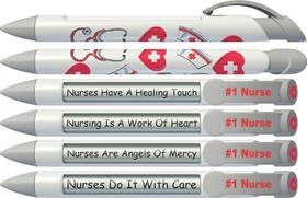 Caneta comemorativa Rotating Message Nurse 1 Nurse, pacote com 6 Caneta comemorativa Rotating Message Nurse 1 Nurse, pacote com 6
