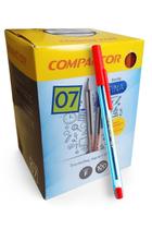 Caneta Compactor 0.7 Escrita Fina Cx C/ 100 Unidades Vermelho