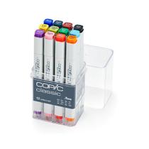 Caneta Copic Marcador Classic 12 Cores Basicas Ponta Dupla