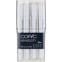 Caneta Copic Marcador Sketch 12 Cores Ponta Dupla Cinza Quente Caneta Copic Marcador Sketch 12 Cores Ponta Dupla Cinza Quente