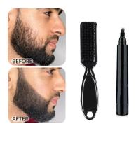 Caneta Correção Bigode Barba Falhas + Escova Cor Preto