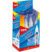 Caneta Corretiva TRIS Refix 7ML Metal Display com 12