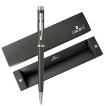 Caneta Crown Amsterdan Esferográfica Elegante DI11451P Fume.