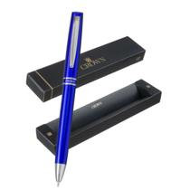 Caneta Crown Otawa Esferográfica Elegante Luxo - Azul