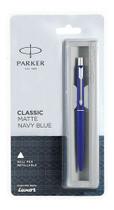 Caneta De Aço Parker Classic Slim Navy Blue Blister Original Caneta De Aço Parker Classic Slim Navy Blue Blister Original