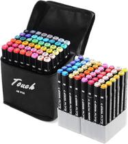 Caneta de arte com pincel de 48 cores e ponta dupla para estudantes marcadores coloridos para quadro branco