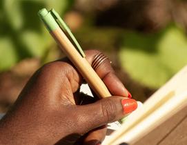 Caneta de Bambu Ecológica - Tinta Azul